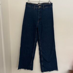 Zara marine wide leg dark jeans 8